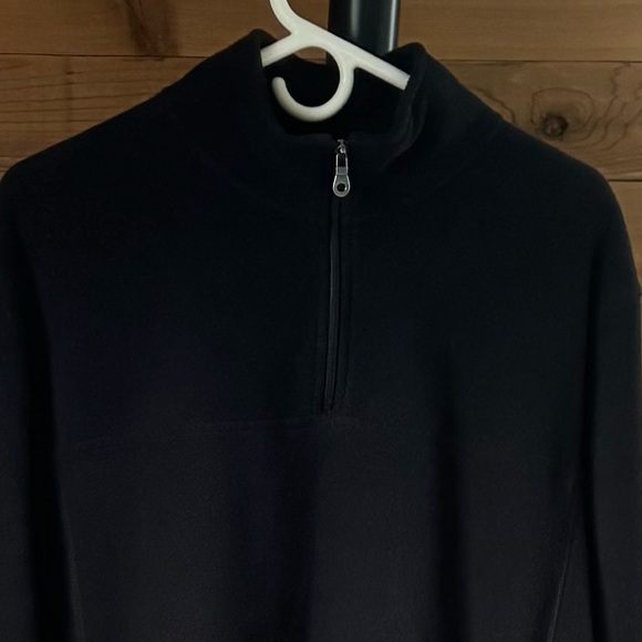 Croft & Barrow Men's Black Quarter Zip Fleece Pullover Large Soft Warm Fall EUC - Picture 3 of 8